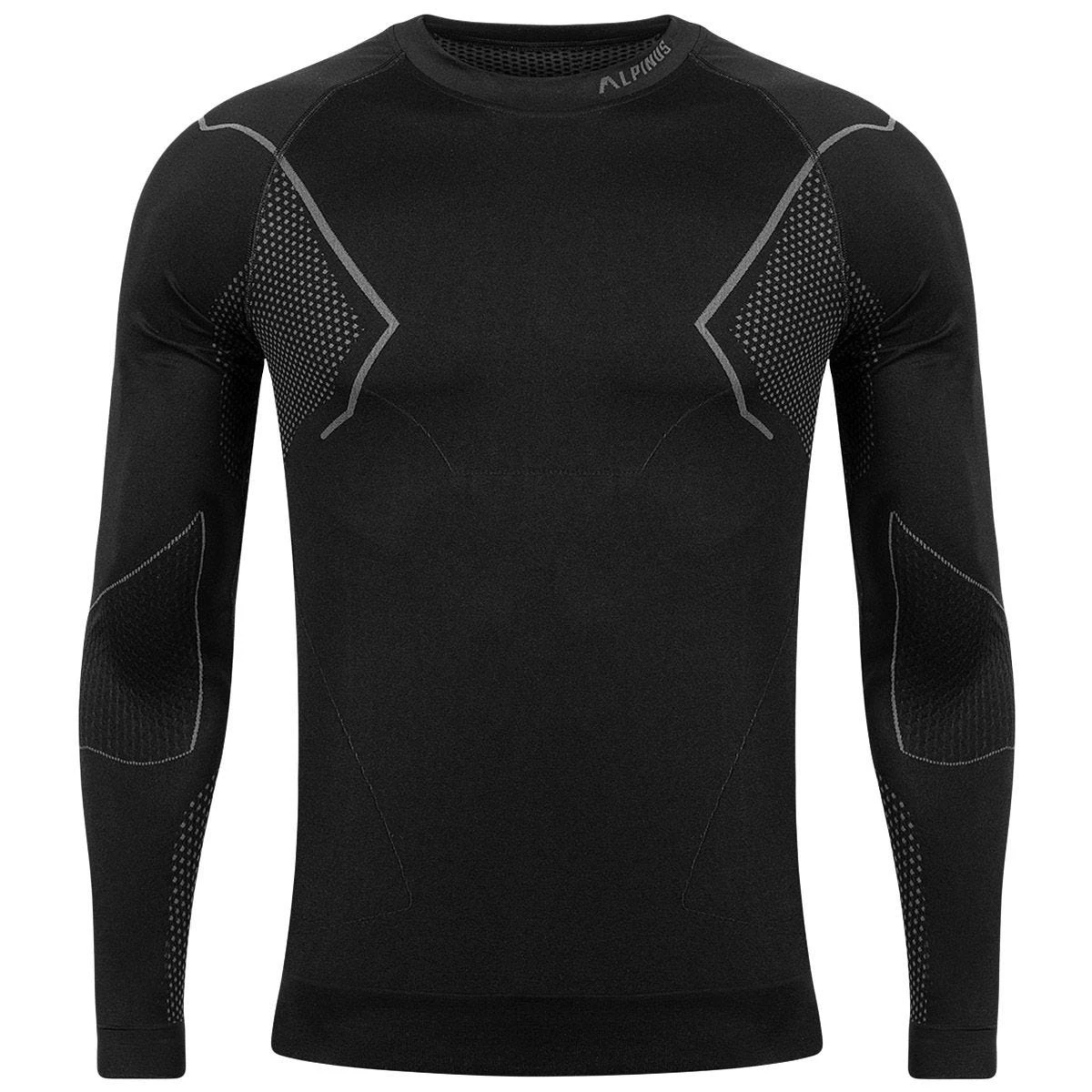 Alpinus Men Active Longsleeve Base Layer Black-Grey 1 Alpinus Men Active Longsleeve Base Layer Black-Grey