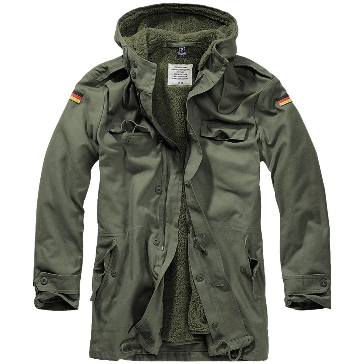 Brandit BW Parka Flag Olive 1 Brandit BW Parka Flag Olive