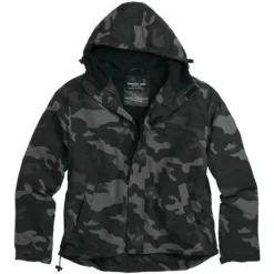 Surplus Windbreaker Jacket With Zipper Black Camo
